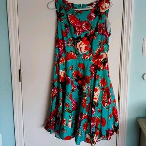 Floral fit and flare dress